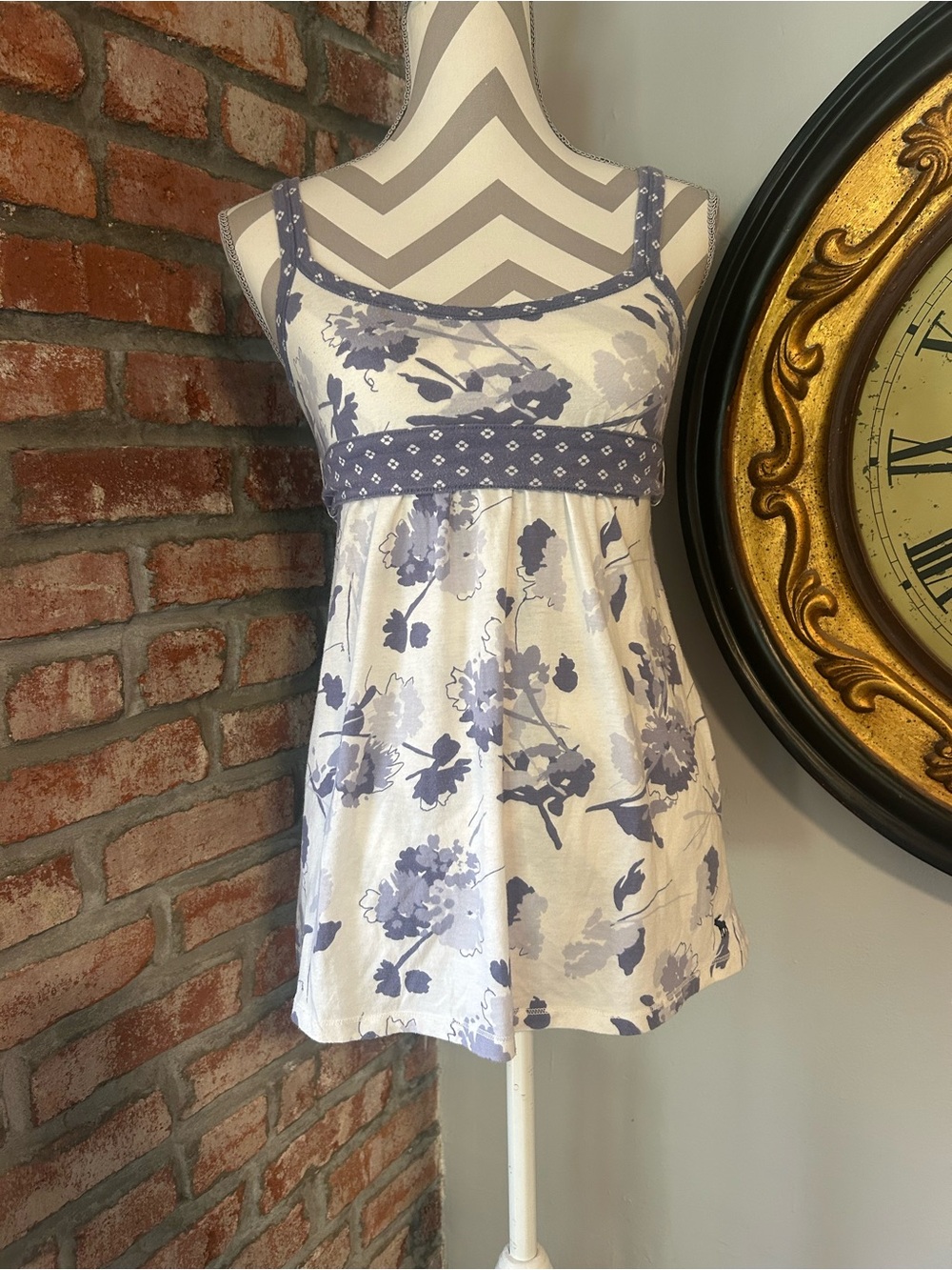 Abercrombie โข Vintage Floral Babydoll Belted Tank Top